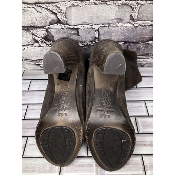 N.D.C. Made by Hand Brown Suede Leather Heel Ankle Boots Shoes Women Sz 39EU/8.5 - Picture 13 of 16